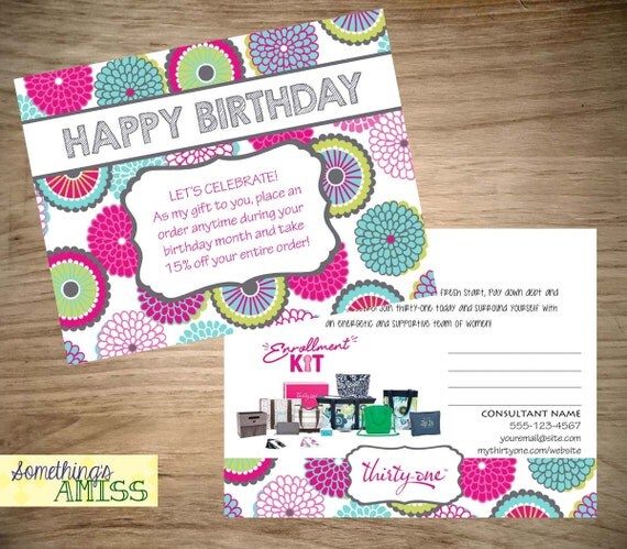 Customer Birthday Card, Direct Sales, Thirty-One