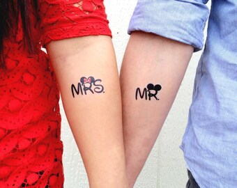 Mr. and Mrs. Disney Temporary Tattoo SmashTat