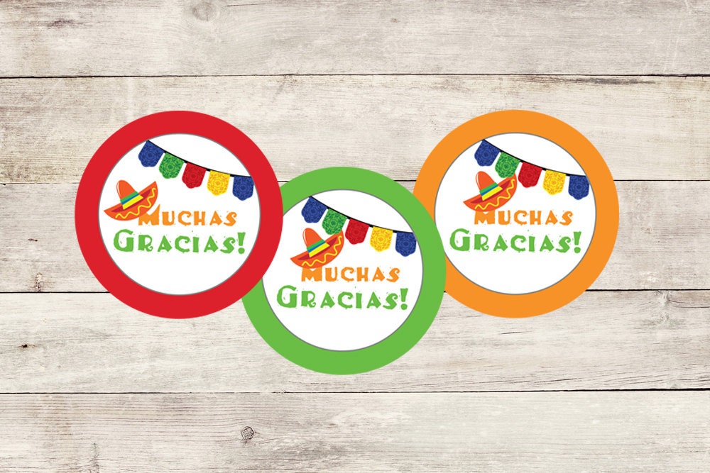 Muchas Gracias Favor Tags Fiesta Theme Favor Tags Fiesta