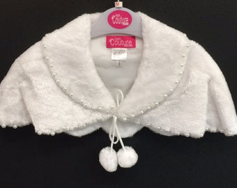 Cardigan Fille Gymboree Fausse Fourrure Ivoire Taille 5-6 Ans Neuf Avec Étiquettes