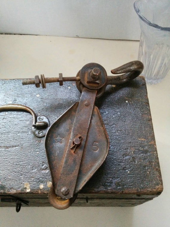 Items similar to Vintage pulley | industrial decor | plant hanger ...