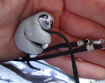 Sloth Necklace - Animal Pendant Necklace - Ploymer Clay Jewelry - Polymer Clay Necklace