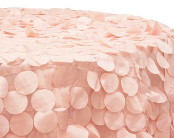 FREE SHIPPING: Petal Circle Tablecloth, Blush, Feather Tablecloth, Cake Table, Dessert Table, Holiday Decor, Wedding, Bridal Shower