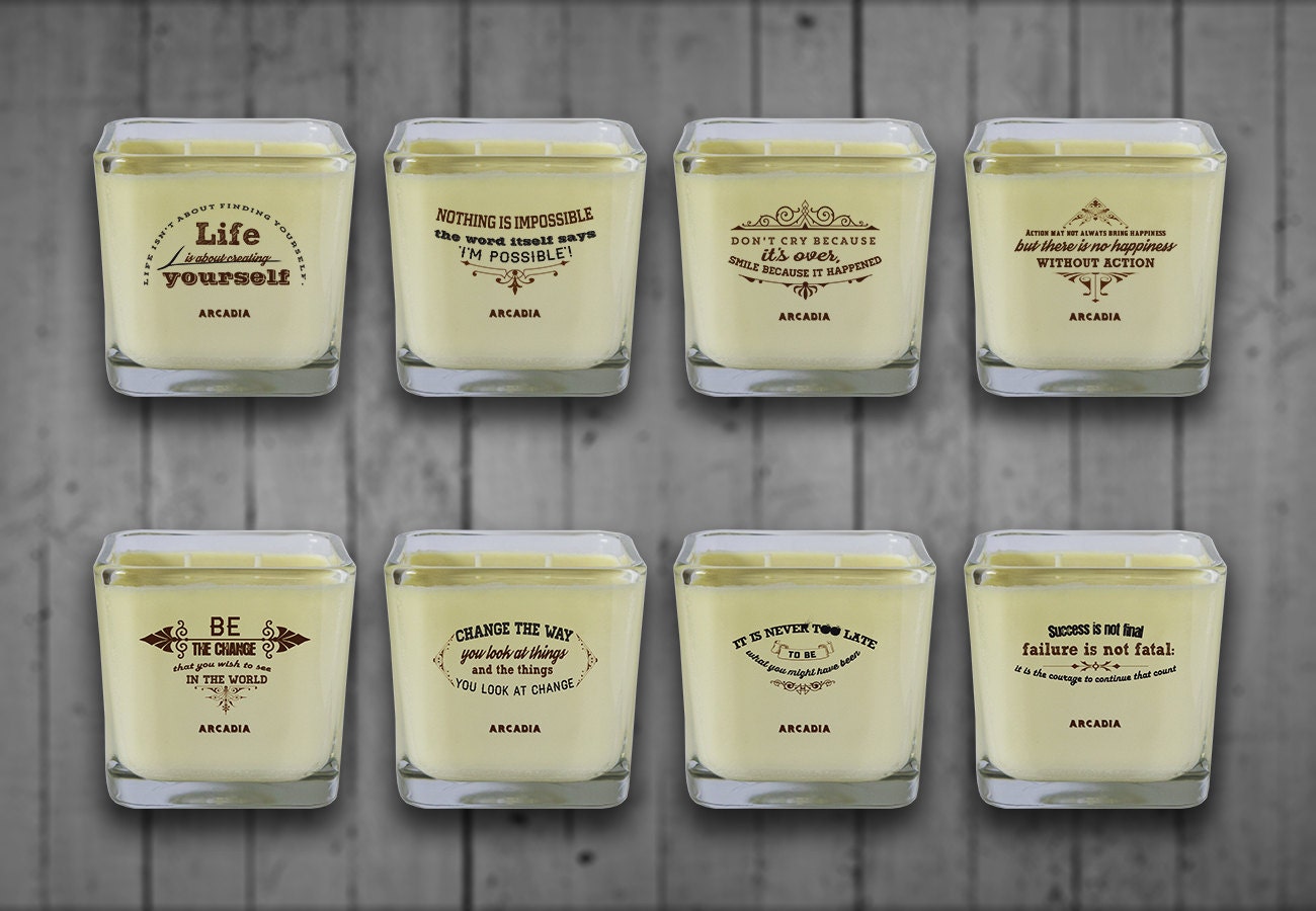Motivational quotes on candles Soy candles by ArcadiaNatural