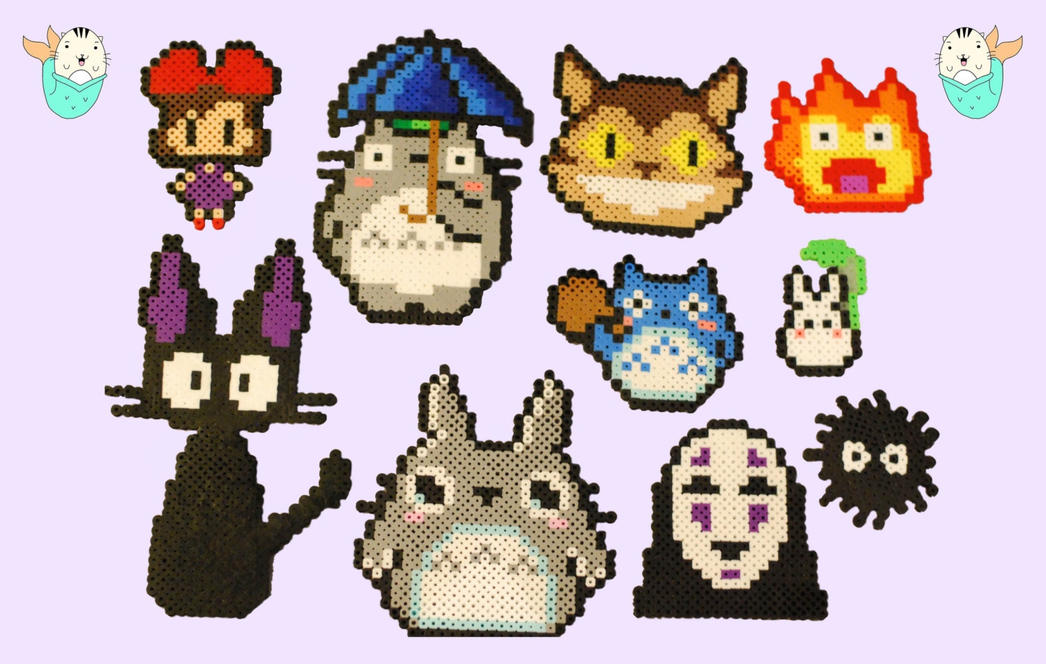 Studio Ghibli Sprites Perler by MerkittenCrafts