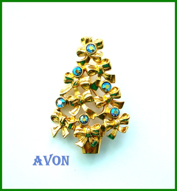 avon christmas tree brooch pin bows and aurora by avon christmas tree brooch pin bows and aurora by