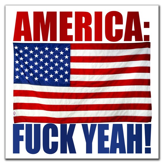 America Fk Yeah Square Sticker Vinyl Map Flag Decal Usa