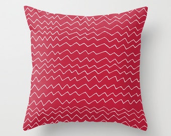 Red Minimalist Pillow, Red Chevron Pillow Cover, scandinavian pillow, modern pillow, contemporary pillow, red pillow, Graphic Pillow