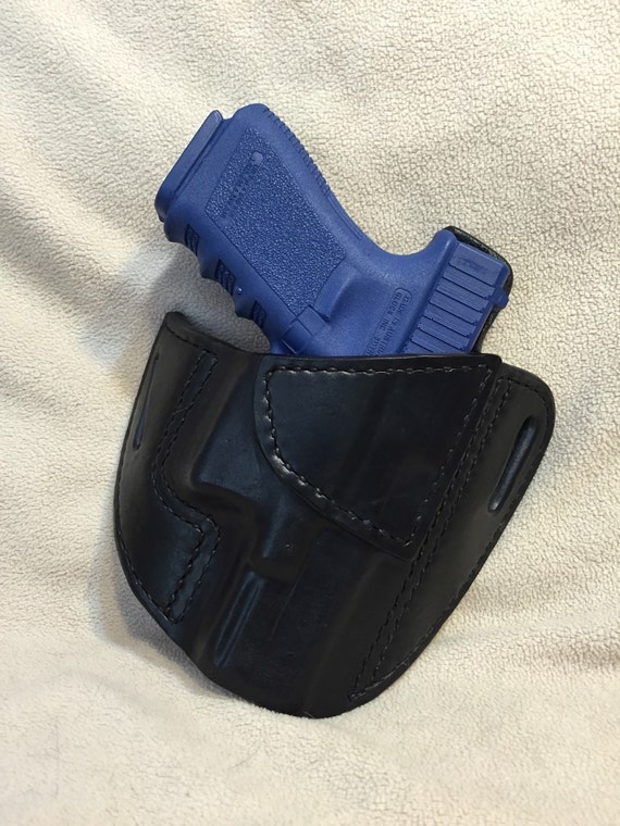 Items similar to Glock 19/ 23/ 32 Leather Pancake Holster Black/OWB
