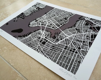 New York Art Map - Limited Edition Contemporary Giclée Print