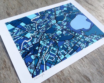 Edinburgh Art Map - Limited Edition Contemporary Giclée Print