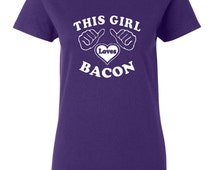 Popular items for love bacon t shirt on Etsy