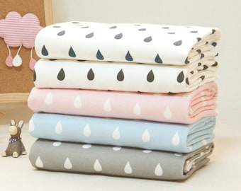 Raindrops Pattern 40s Cotton Interlock Knit Fabric AW84