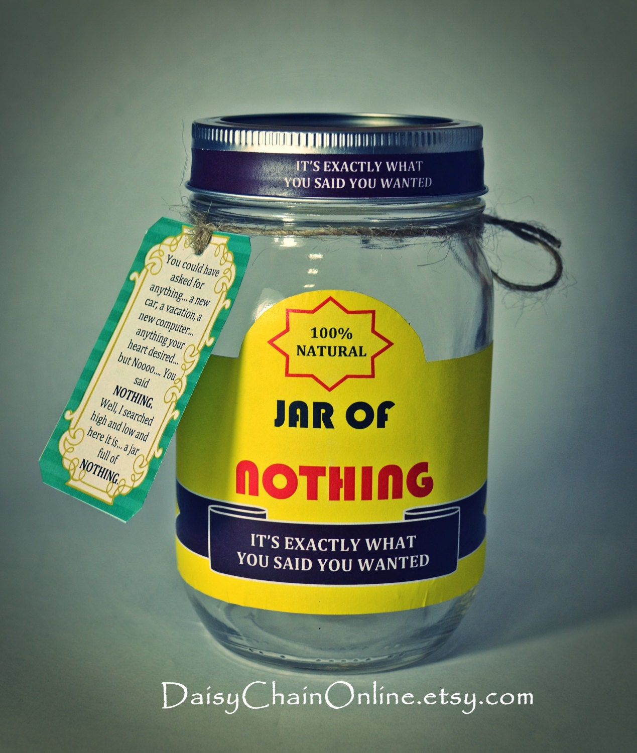 Best Gag Gift A Jar of Nothing Funny Gift by DaisyChainOnline