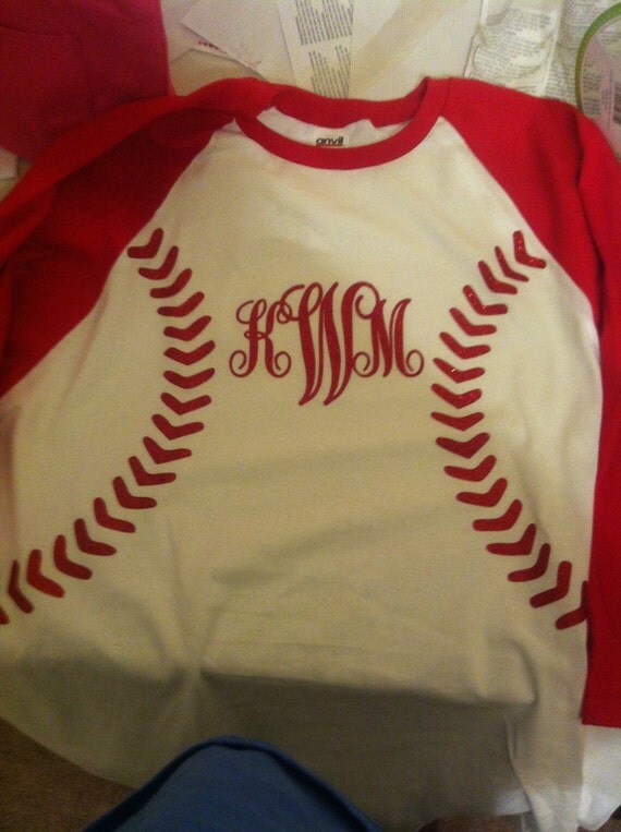 Items similar to Baseball Monogram tshirt on Etsy