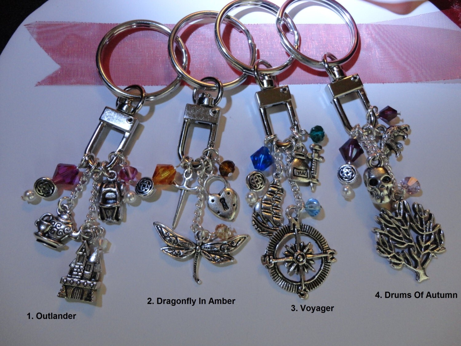 Outlander Inspired Key Rings One for each of the 8 Books
