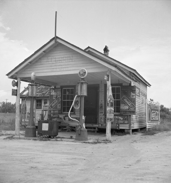 Items similar to Vintage Image 1939 Filling Station Gas Station North