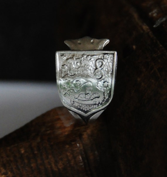 suomi ring, finland ring, silver plate ring, spoon ring, finnish ring