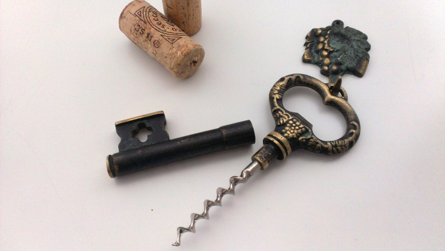 Vintage Wine Bottle Opener / Brass Corkscrew / by ArmoireAncienne
