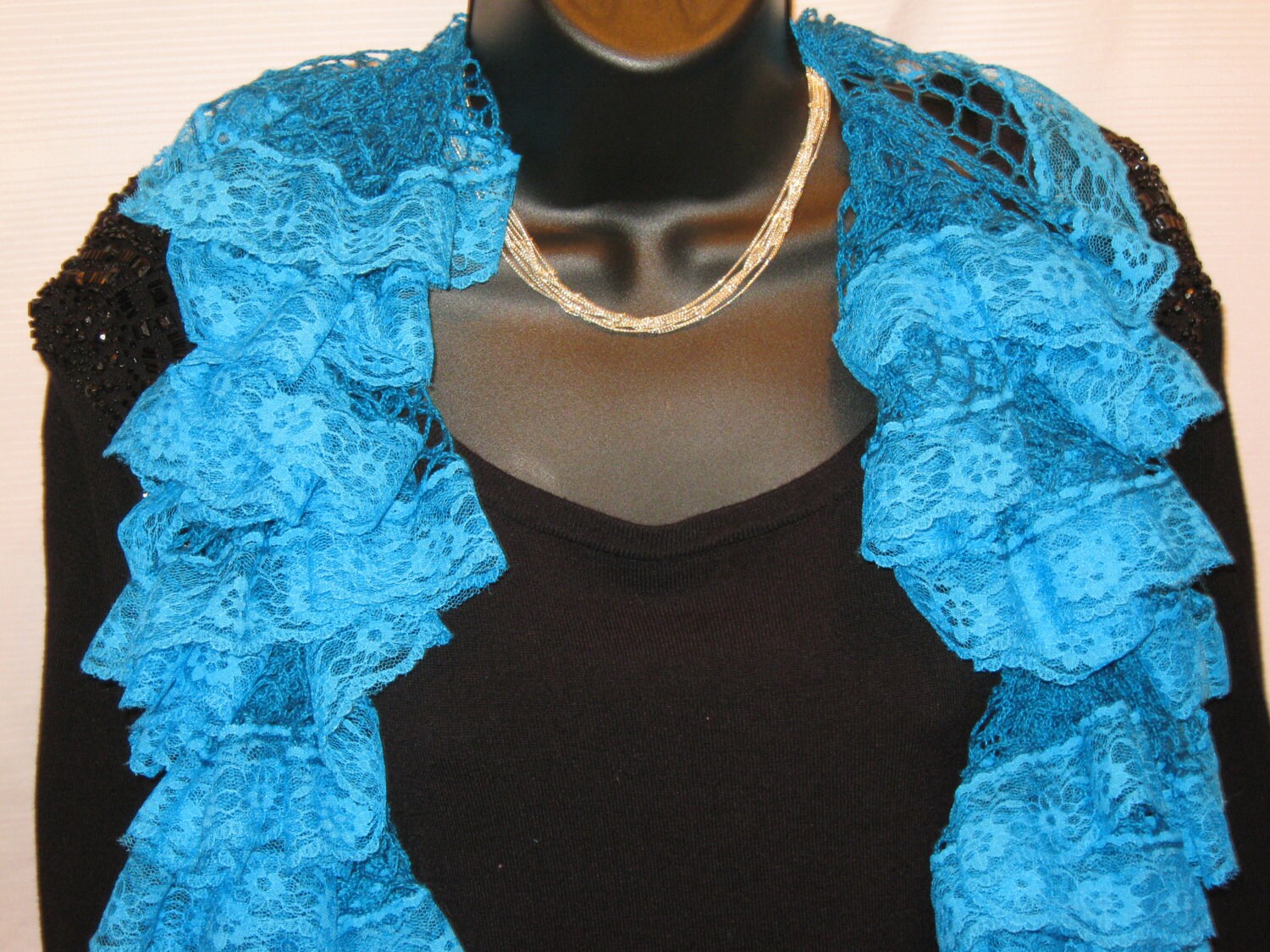blue boa scarf
