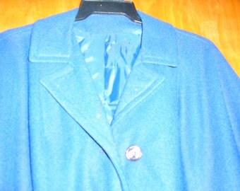 Vintage ladies jacket. Pea coat type. Dark blue.