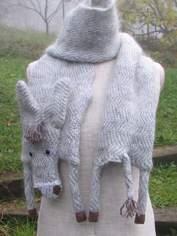 Woolen donkey soft long scarf animal scarf original scarf