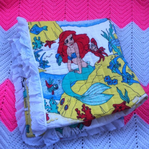 Vintage little mermaid disney nap mat for by SweetPennyVintage