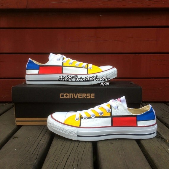 Custom White Converse Hand Painted Low Top Canvas Shoes ...