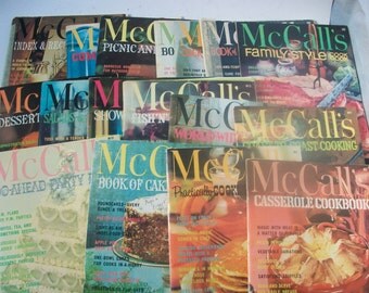 McCall's Magazine Cookbook Set, 16 Issues Plus Recipe Index Guide, Cookbook Series, Desserts Breakfast Dinners Snacks, McCall's Recipes