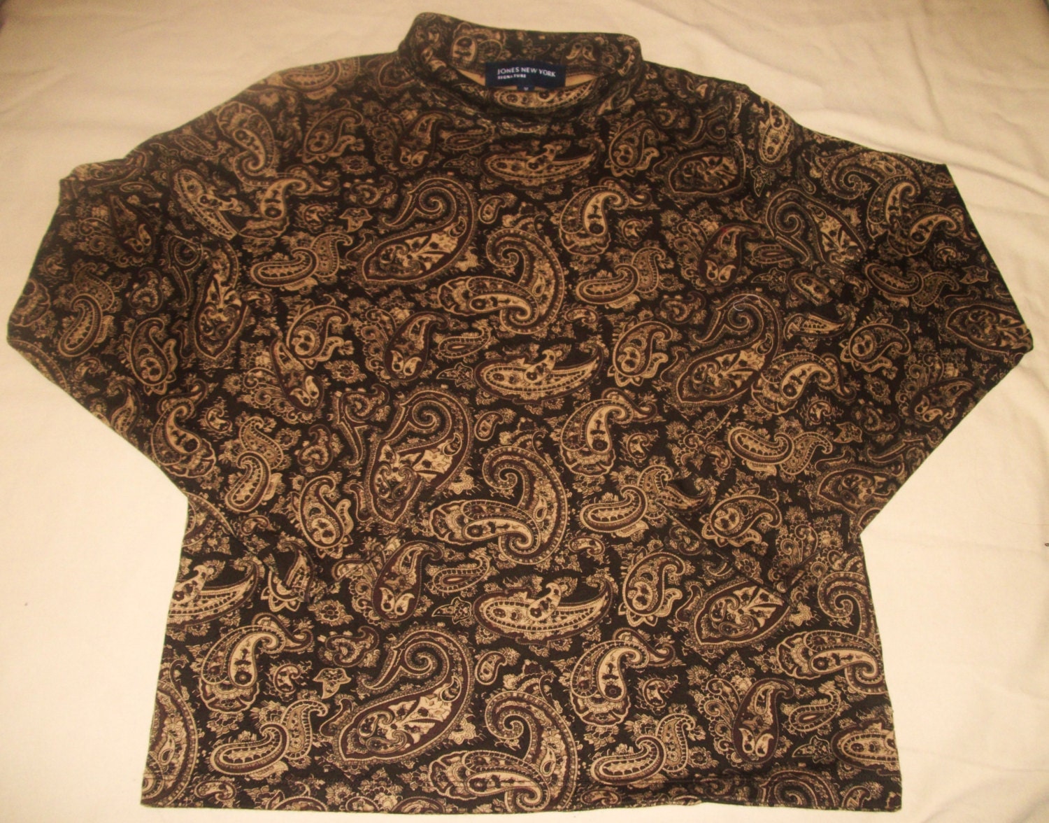 CLEARANCE SALE Vintage Jones NY Paisley Turtleneck Sweater