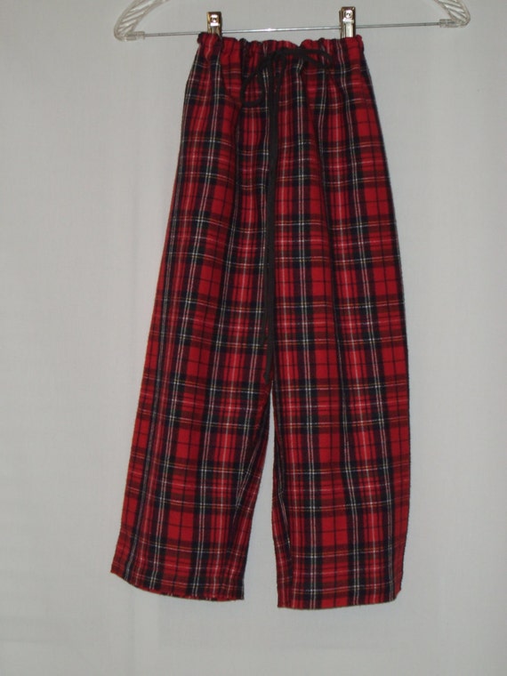 Red Plaid Flannel Pajama Pants