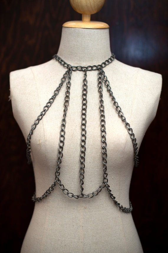 Rustic Silver Body Chain Harness. Perfect for festivals or
