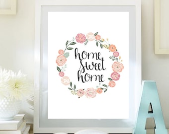 Home sweet home print Quote Printable wall art Guest Room Decor Entrance wall art home decor printable guest room Quote art poster 7small