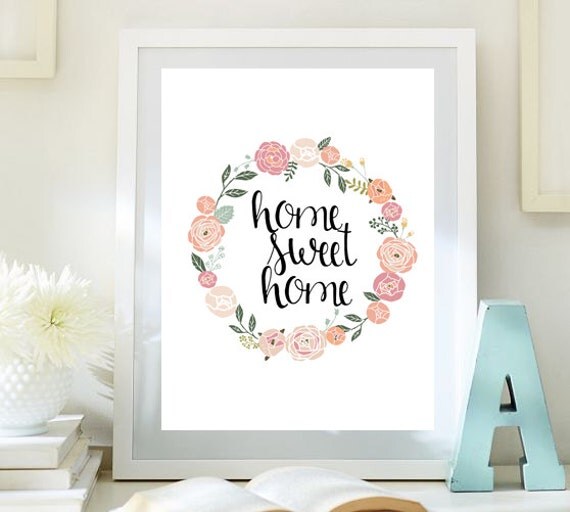 home sweet home print quote printable wall art guest room