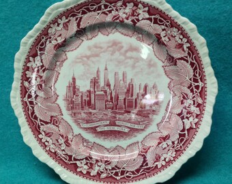1939 New York World's Fair Souvenir Plate New York Skyline Mason England