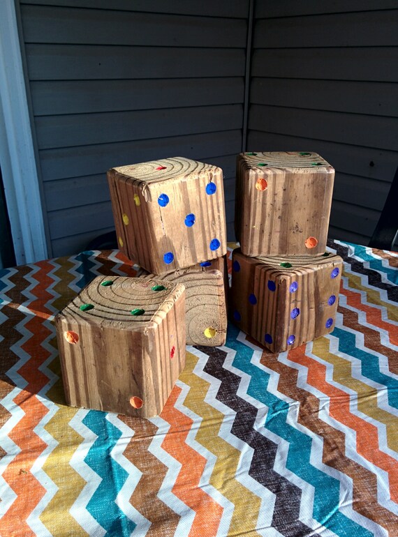 Yard Yatzee Wooden Outdoor Dice Game Set Set of 5 by BarberFarms