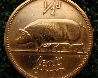 Irish Christmas Gift Stocking Stuffer Half Penny Halfpenny Ha'Penny Coin (2nd Bonus Coin FREE!)