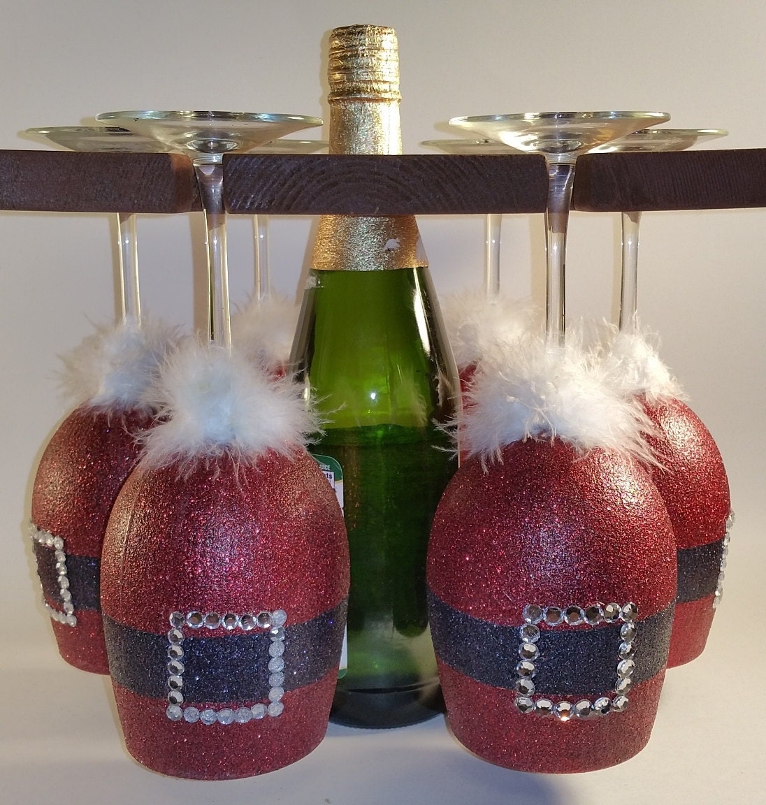 Custom Wine Glasses with Portable Wine Rack by CustomMadeByJ