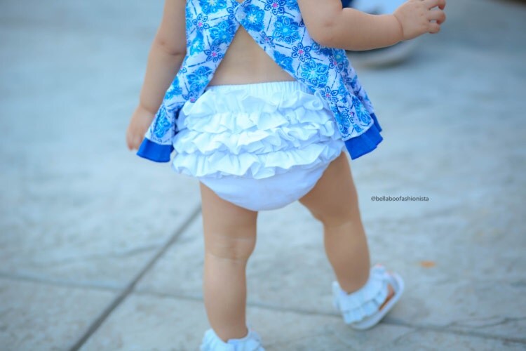 Baby Bloomers White Ruffle Back Baby Bloomer White by BySophiaBaby