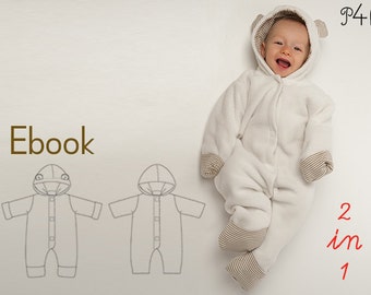 One piece pattern, Baby overall, jumpsuit, One Piece, winter overall, Toddler, newborn, sewing pattern Ebook PDF