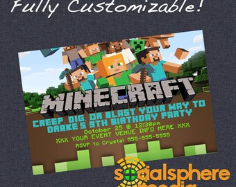 Minecraft Birthday Invitation
