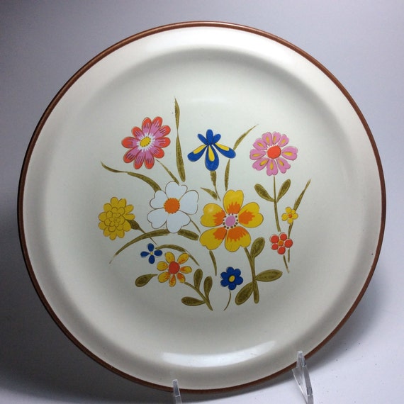 Items similar to Grace Stoneware Spring Flower Dinner Plate Bright