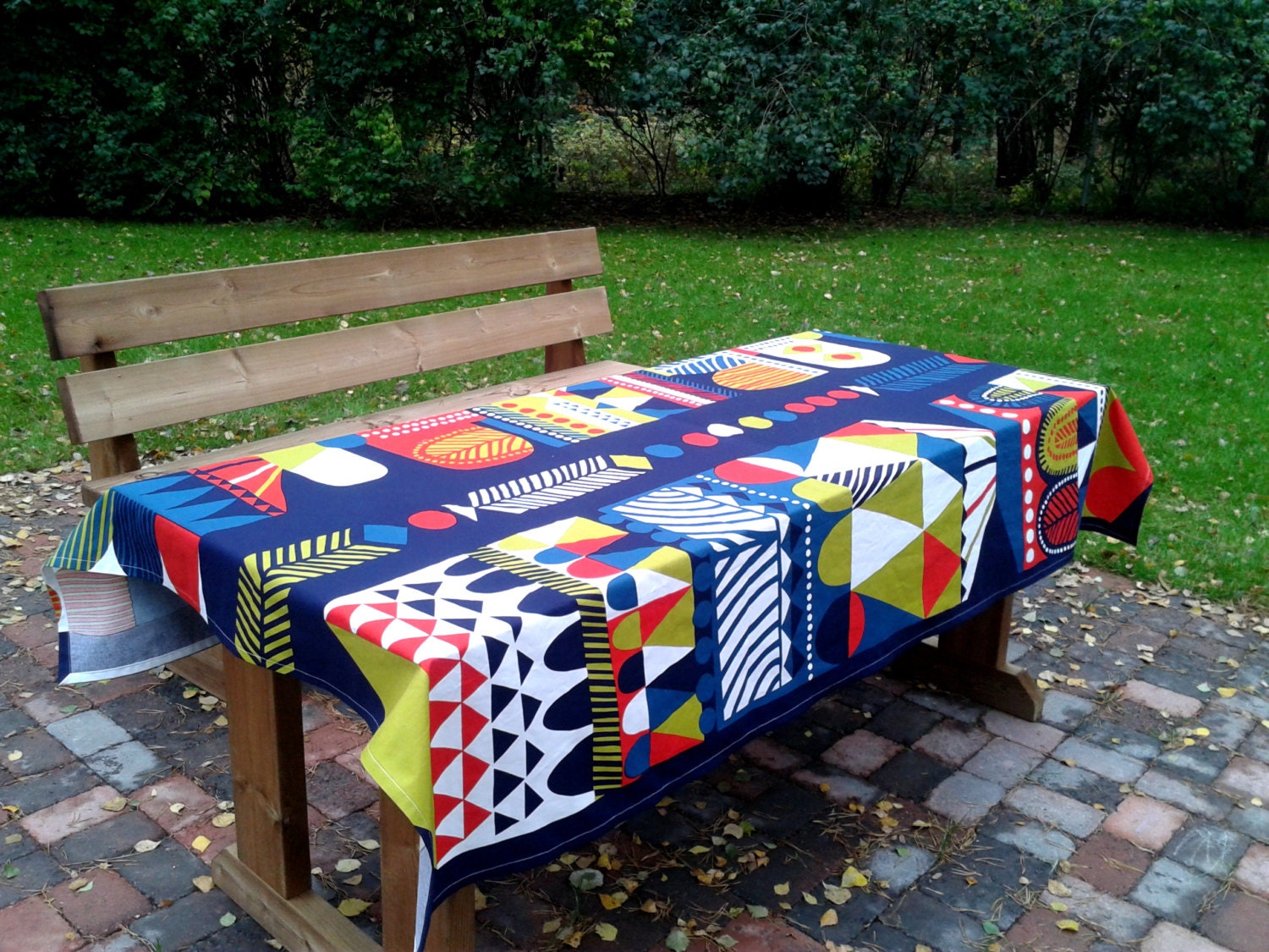 Modern tablecloth from Marimekko fabric Toteemi Scandinavian