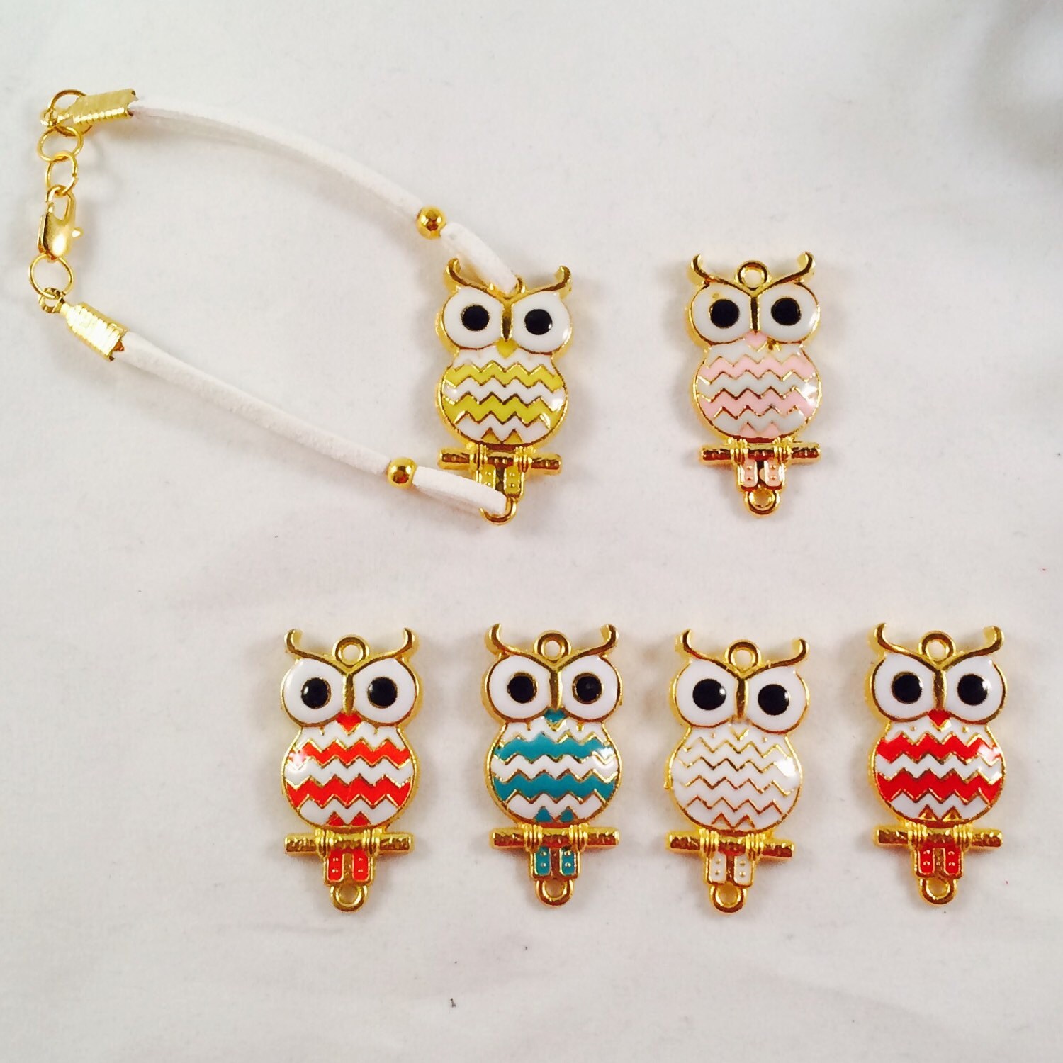 Owl bracelet colorful owl bracelets choose by KreationsByKoskela