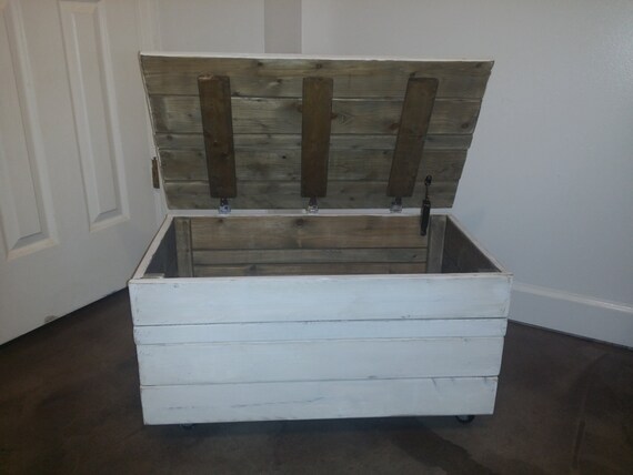 distressed wood toy chest