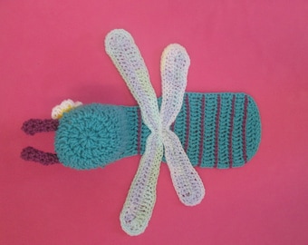 Baby Dragonfly Handmade Crocheted Capelet/Baby Photo Prop/Baby Shower Gift