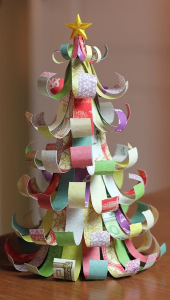 Curled Paper Christmas Tree by ShadowCatCrafts on Etsy