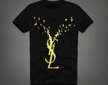 Men YSL t shirt tee t-shirt screen printing on Quality American Brand shirt S-3XL 100% cotton