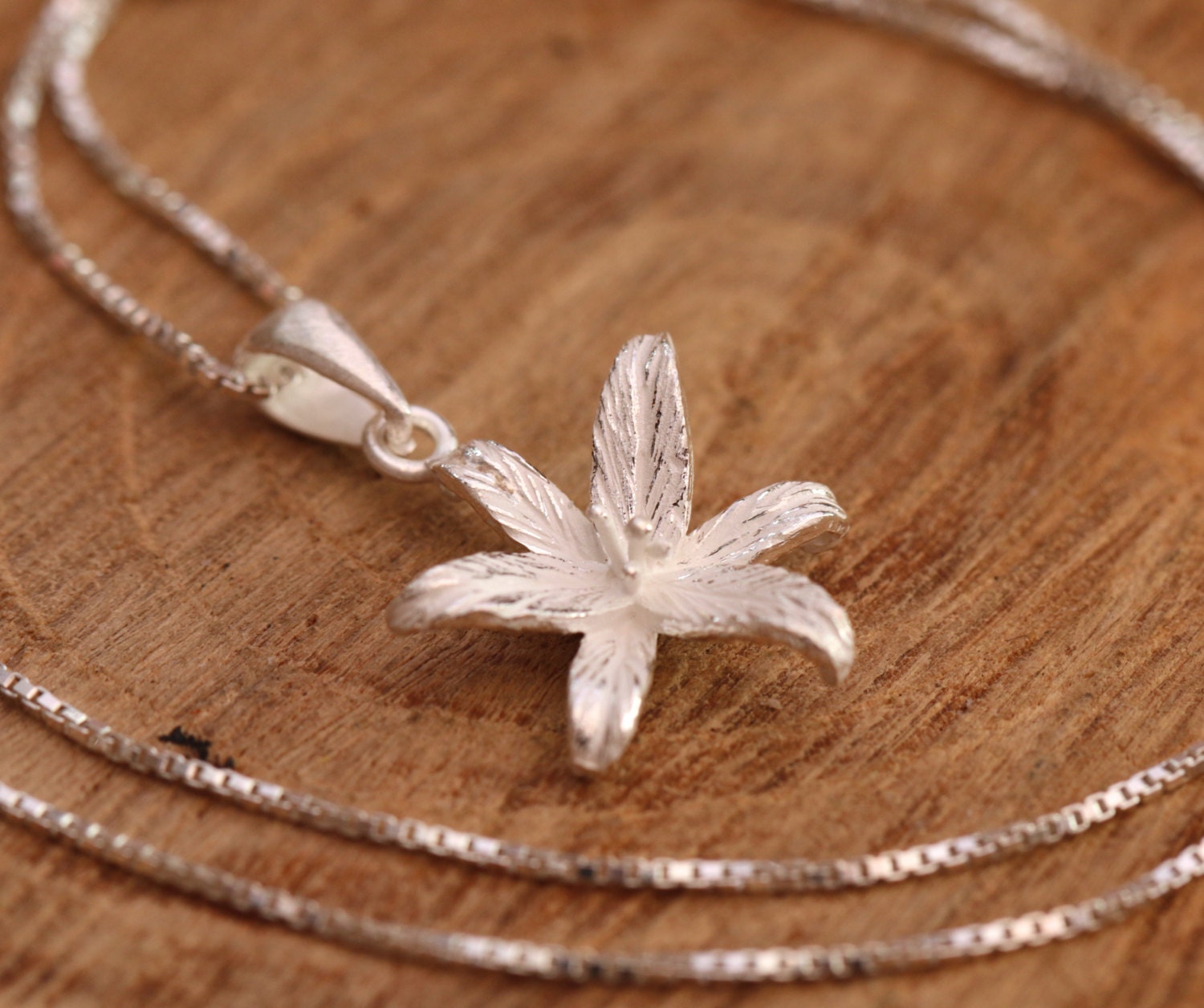 Sterling Silver Lily Necklace Sterling Silver Flower