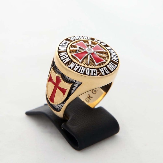 Knights Templar Masonic ring 18k gold pld 40 gr. by vipZone3440